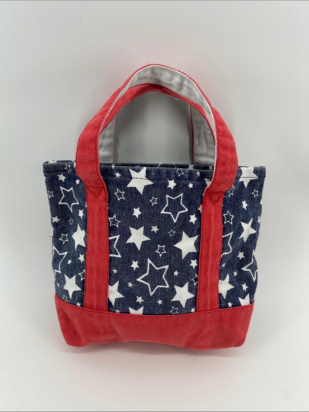 Mini Handbag 4th of July  Star Print Navy & Red Canvas handbag